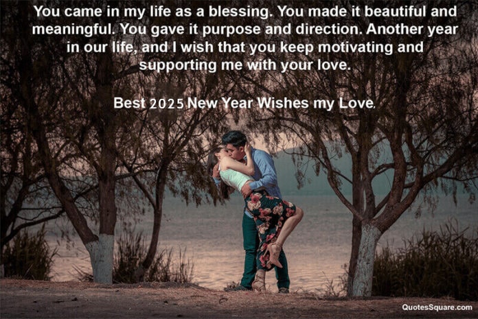 Cute Romantic Happy New Year Love Wishes 2025 696x465