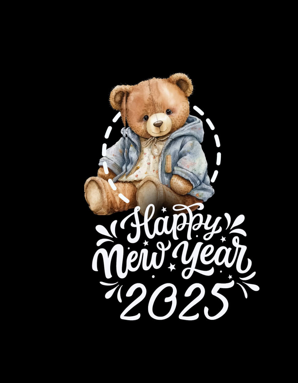 Cute Teddy Happy New Eyar 2025 Image