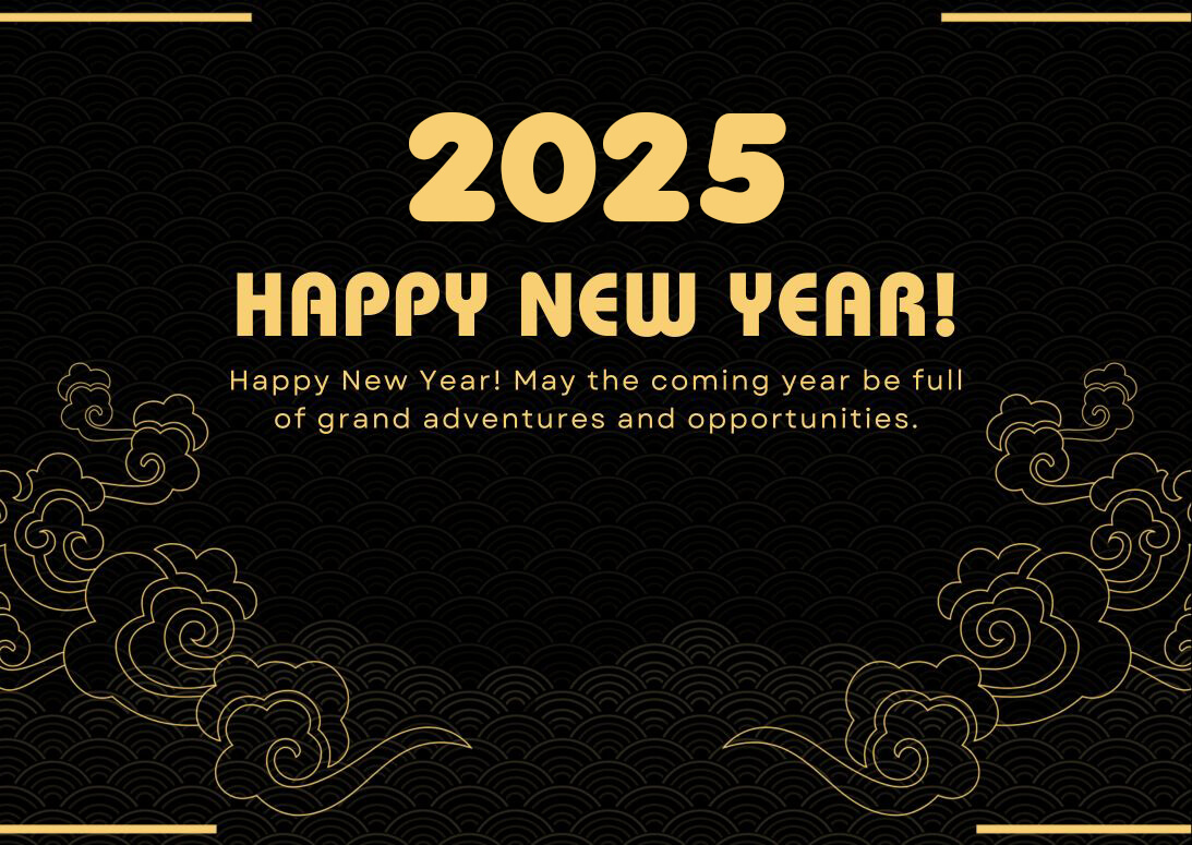 Elegant Traditional Ecard Happy New Year 2025
