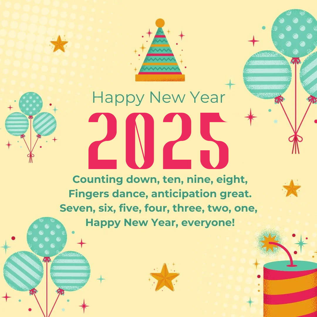 Happy New Year 2025 Poems For Kids Easy With Image Cute Short