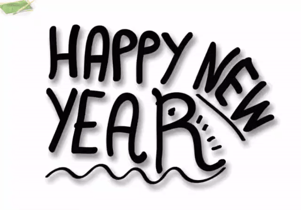 Happy New Year 2022 Gif Anim Black And White