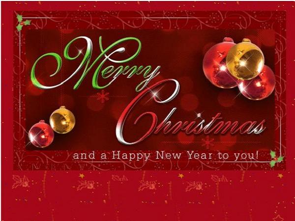 Merry Christmas and Happy New Year Greeting Cards
