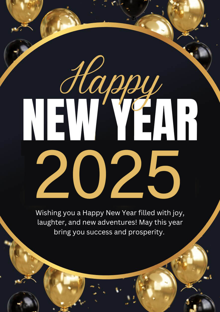 New Year 2025 Greeting Ecard Image With Wishes
