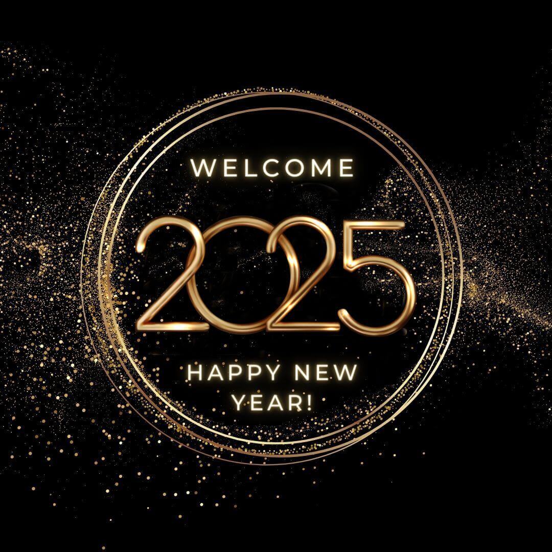 Welcome 2025 New Year Greeting Card Hd