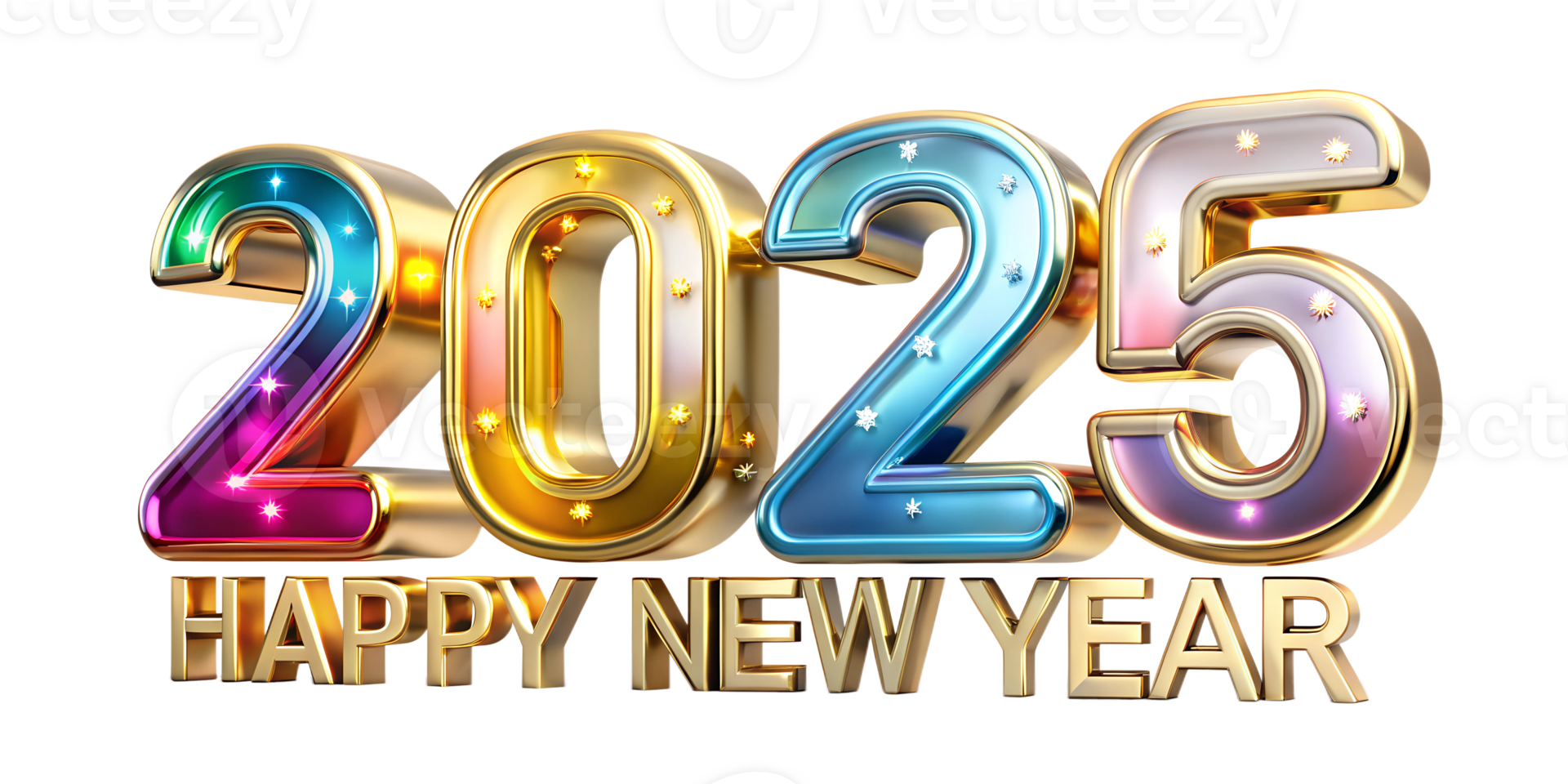 Happy New Year 2025 PNG HD Transparent Images Download