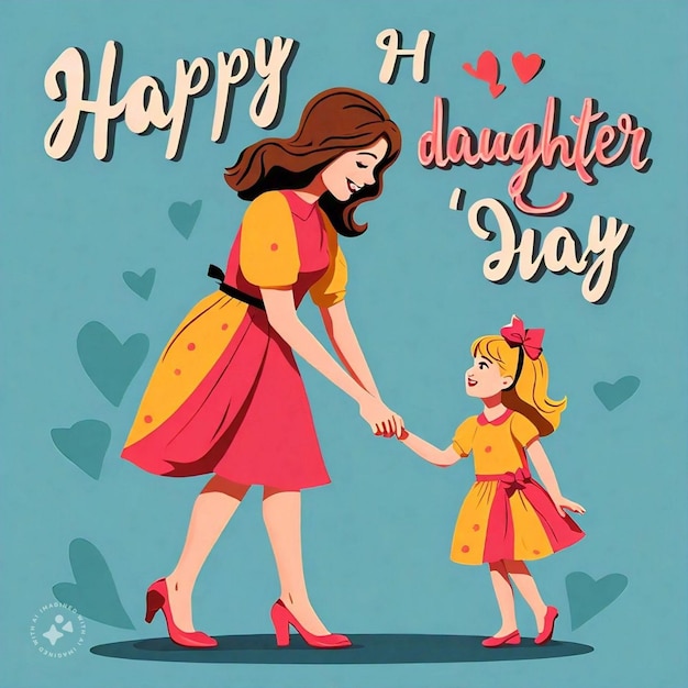 a poster for a mother and daughter that says happy